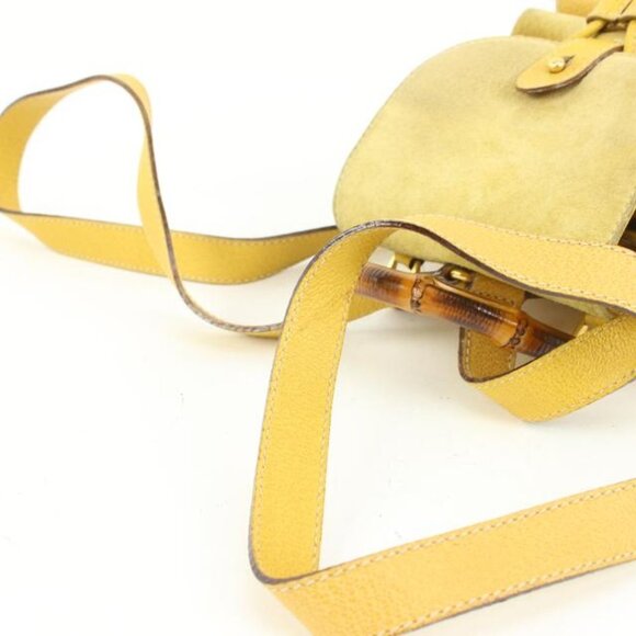 Gucci Yellow Suede Mini Bamboo Backpack 54gz421s main image 7
